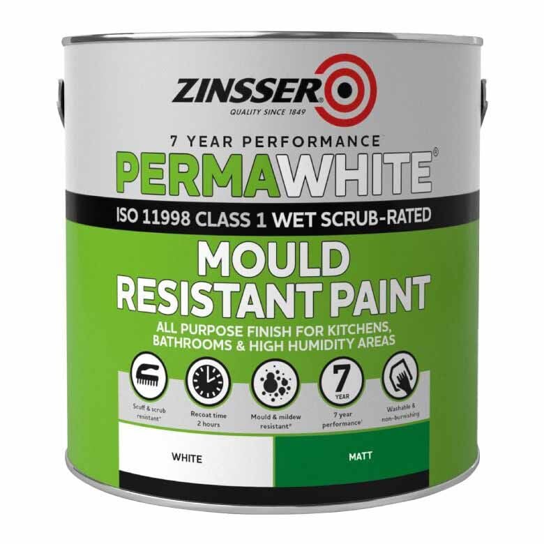 Image of Zinsser Perma-White Mould Resistant Interior Paint Matt 2.5l