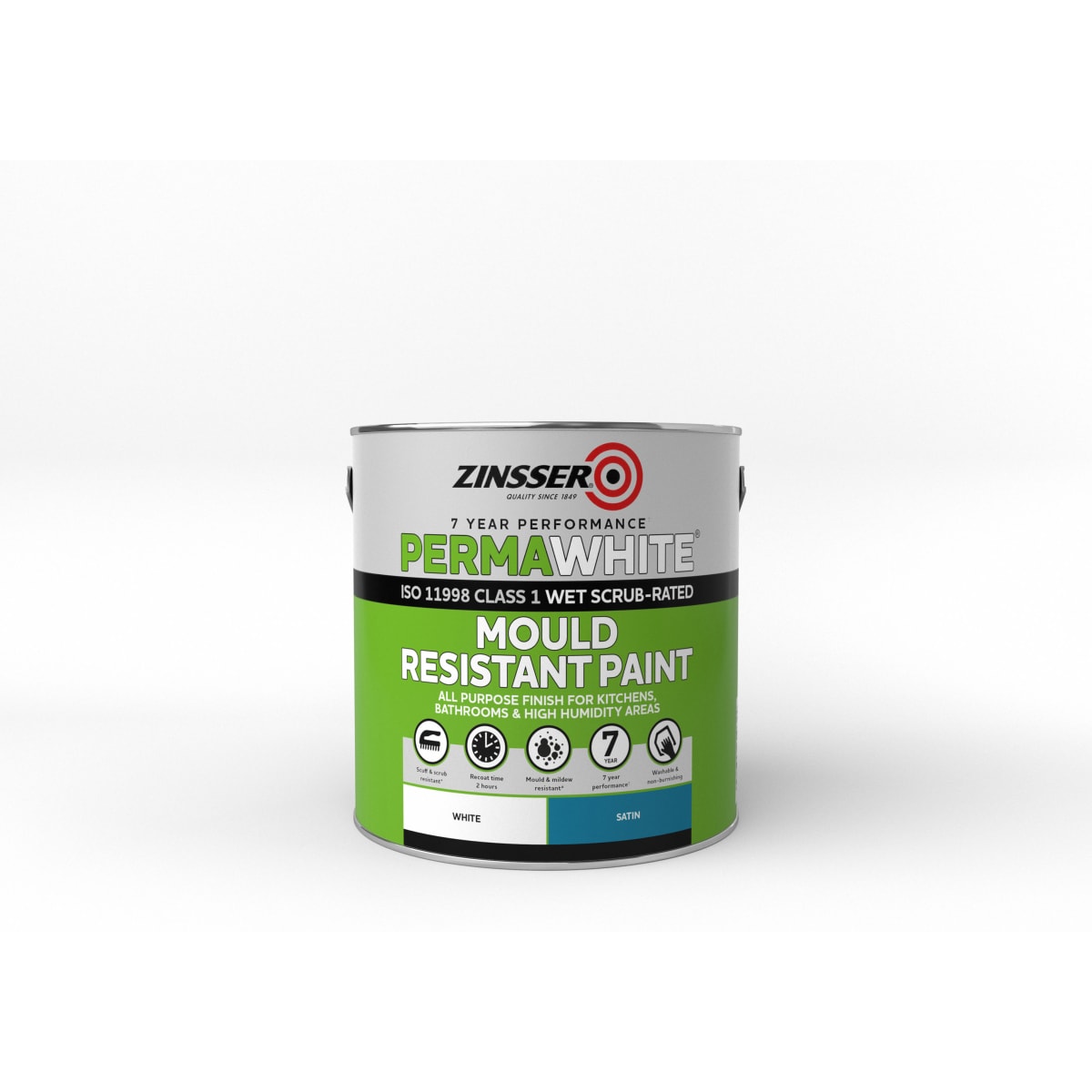 Image of Zinsser Perma-white Interior Satin 2.5ltr