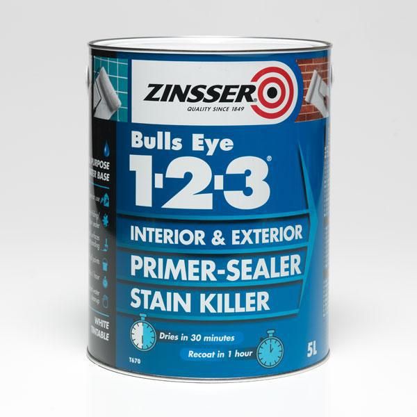 Product image for Zinsser Bullseye 1-2-3 Primer White 5ltr