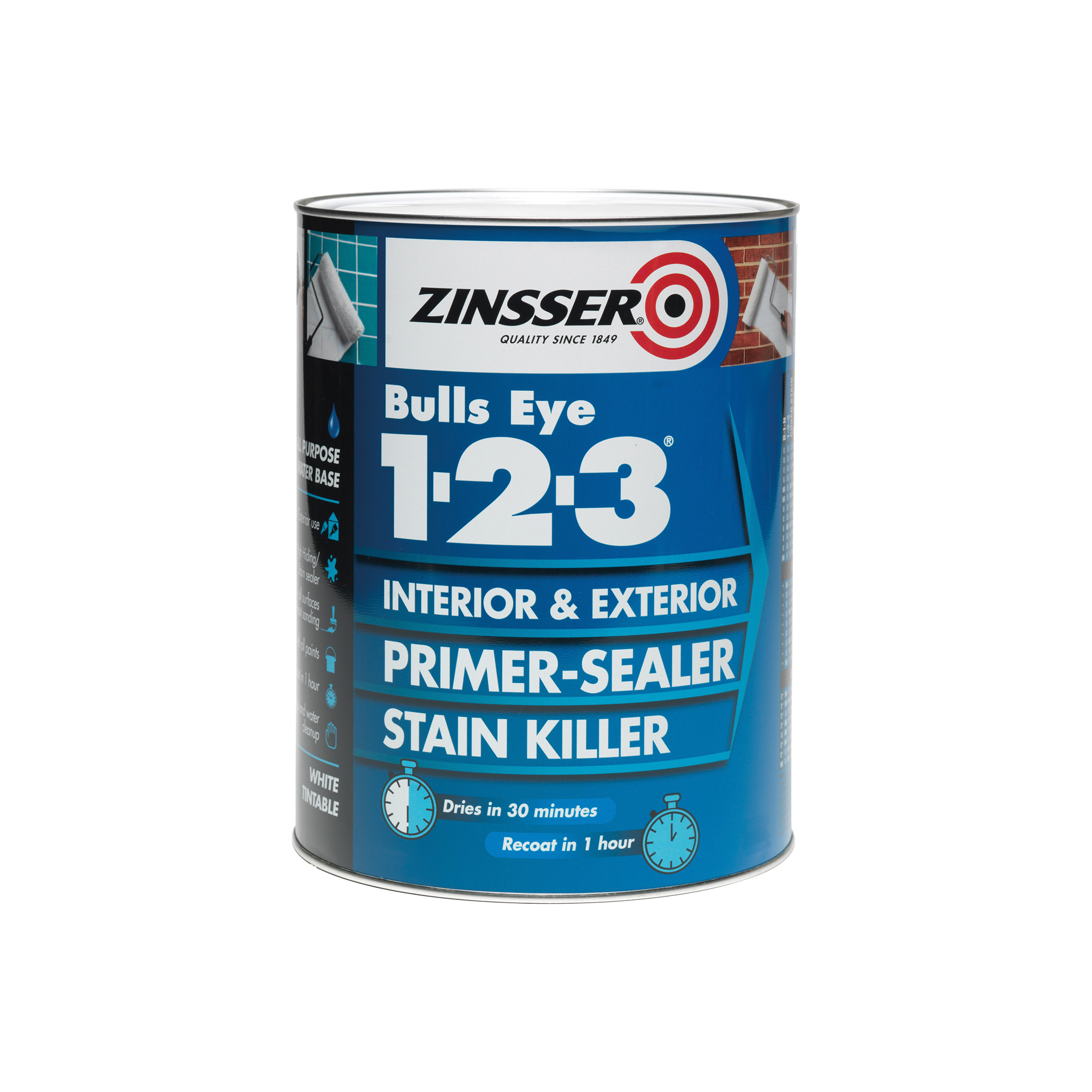 Product image for Zinsser Bullseye 1-2-3 Primer White 2.5ltr