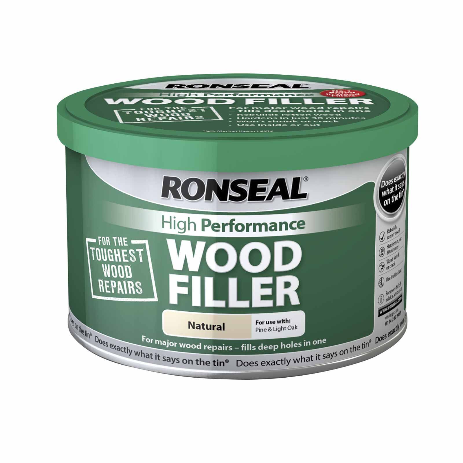 Product image for Ronseal High Performance Wood Filler Dark 275g