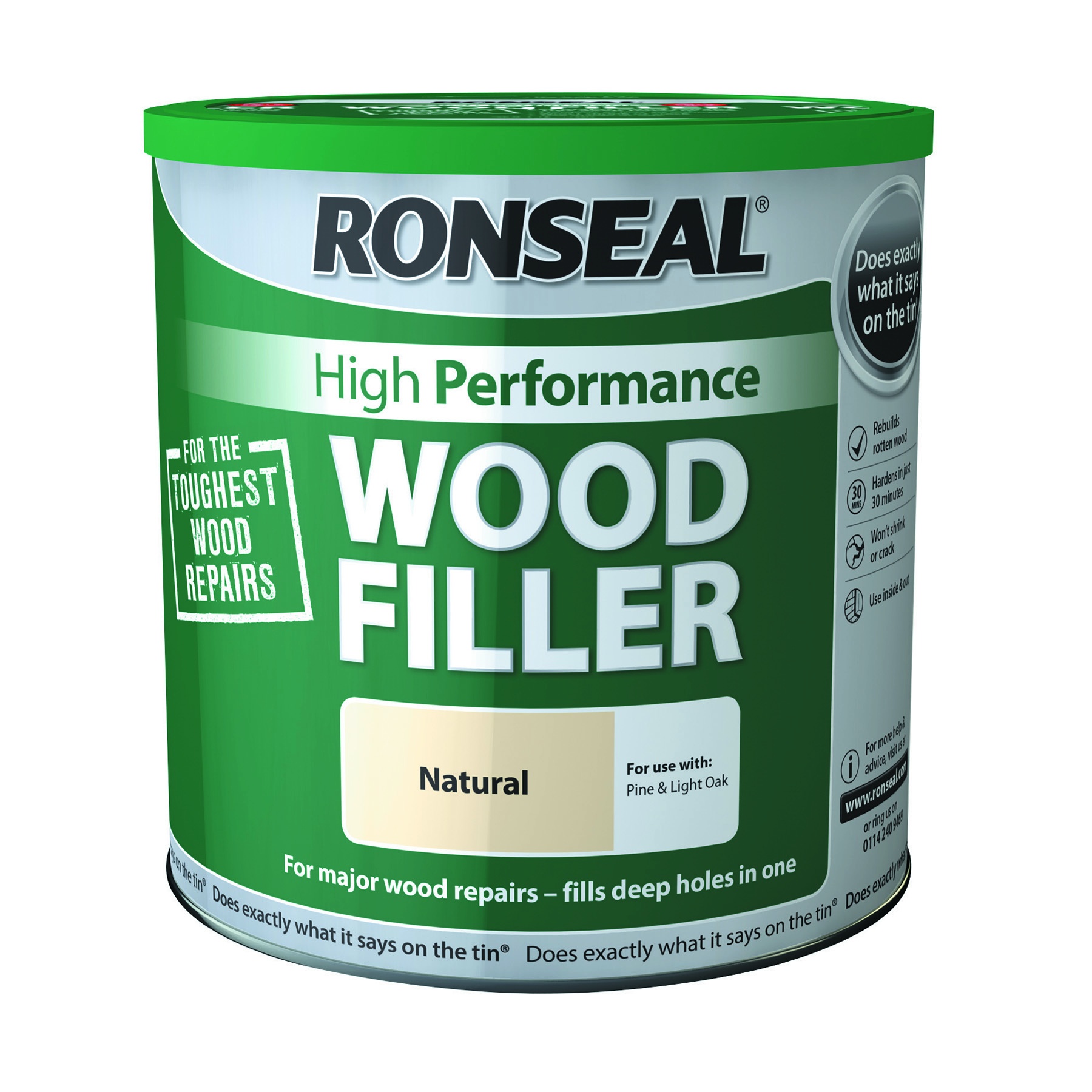 Product image for Ronseal High Performance Wood Filler Natural 3.7kg
