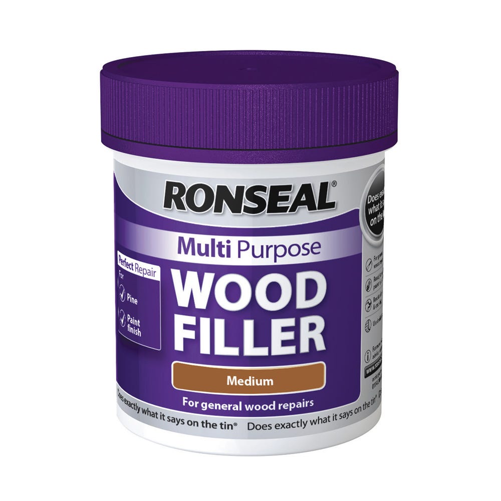 Product image for Ronseal Multi Purpose Wood Filler Medium 250g