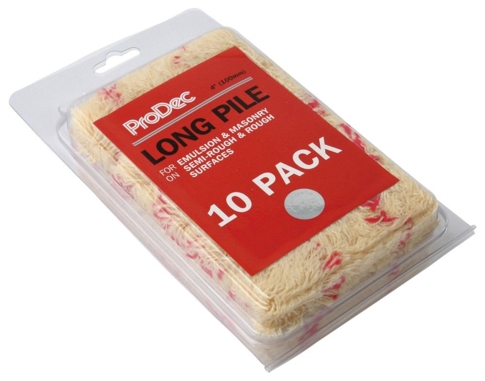 Product image for Prodec Long Pile Mini Roller Sleeve 100mm 10pk