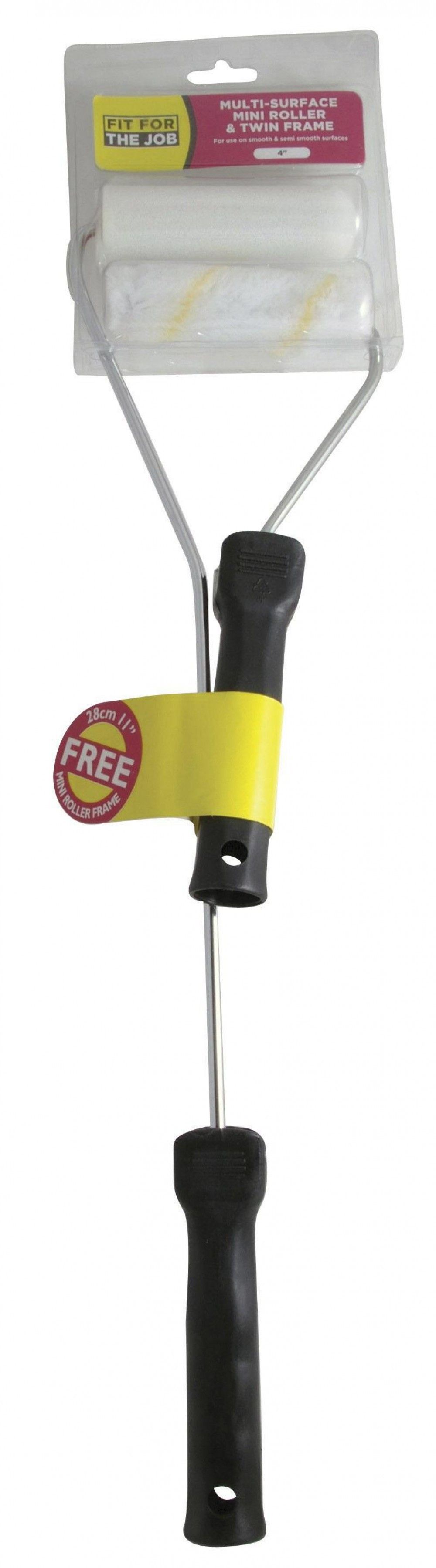 Product image for Fit For The Job Mini Roller Sleeve & Frame 100mm 4pce Set