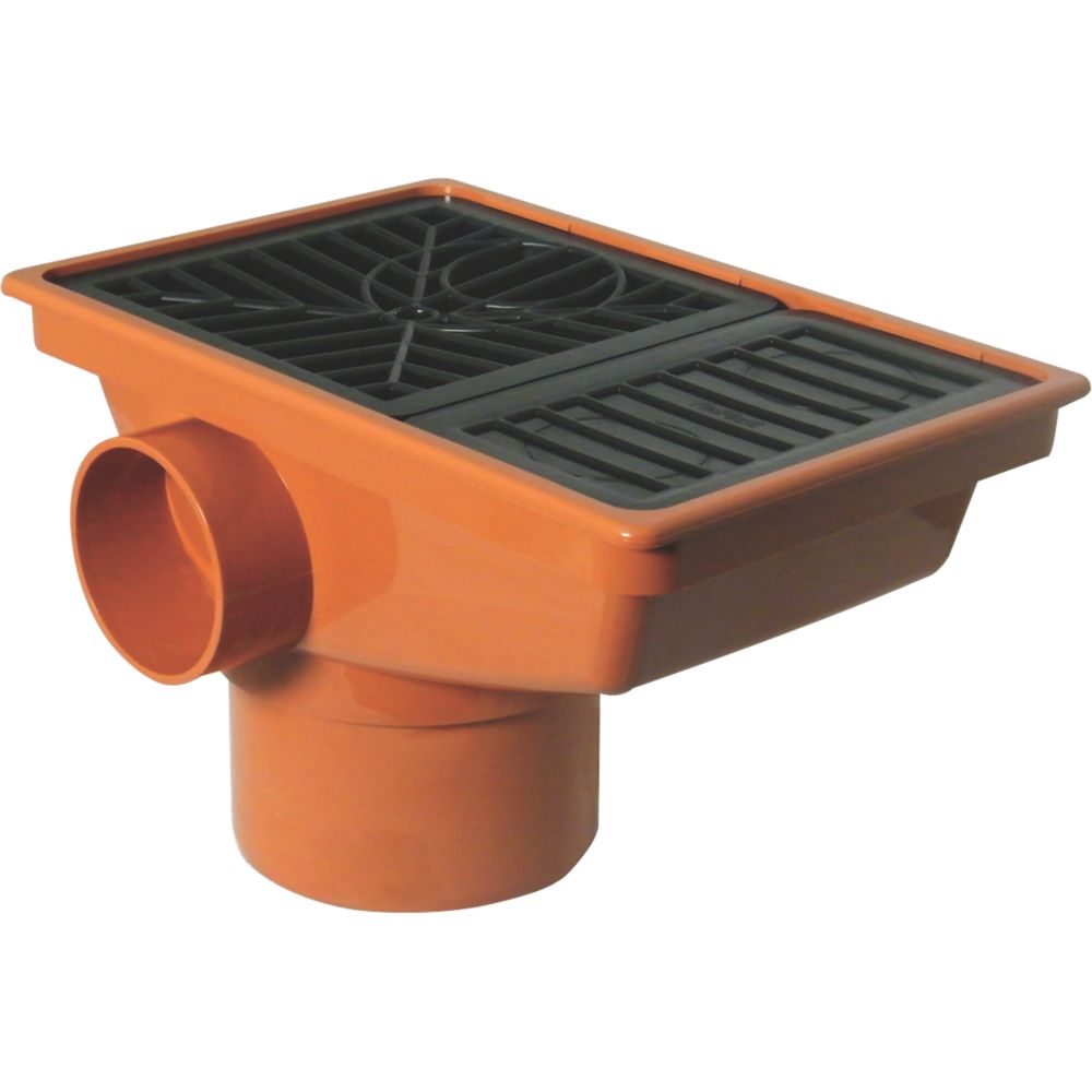 Product image for FloPlast Push-Fit Rectangular Grid Rec Hopper 110mm