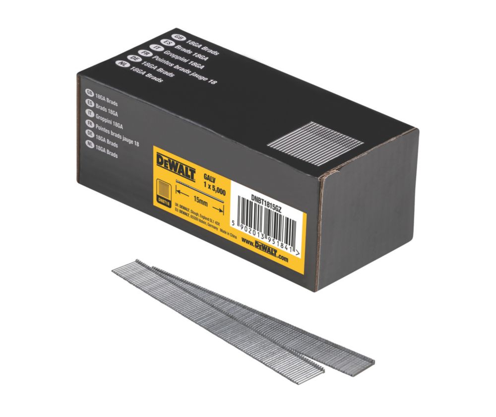 Image of DeWalt Galvanised Brad Nails 18ga x 45mm 5000 Pack