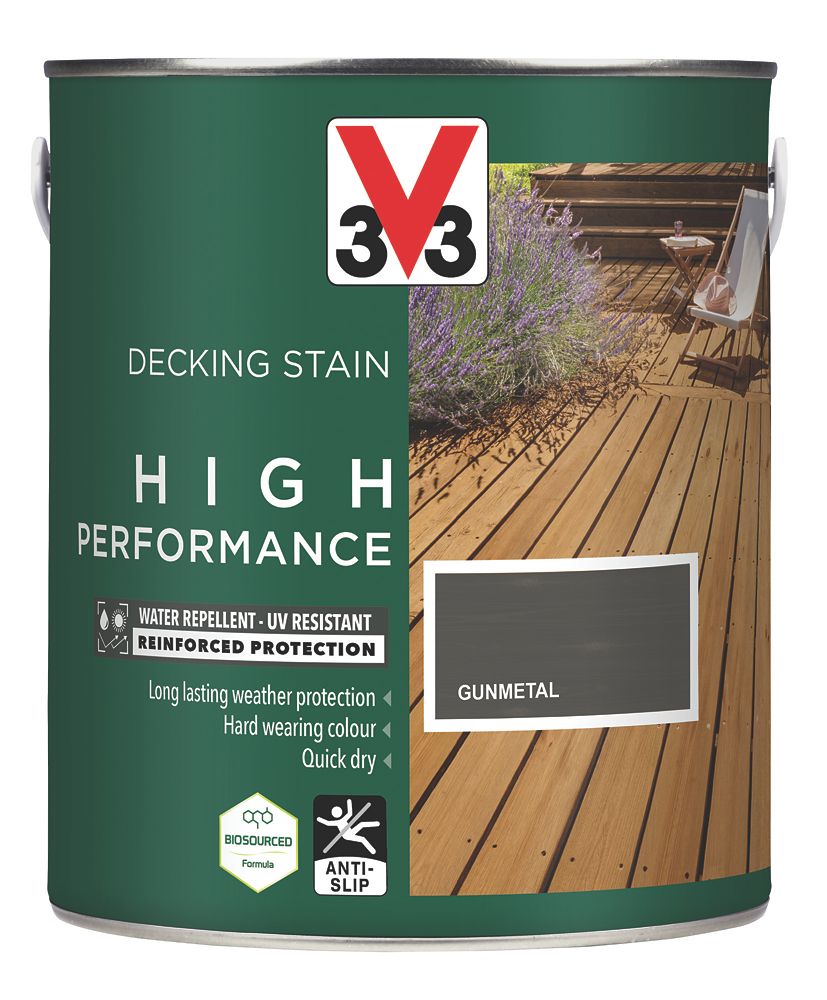 Product image for V33 High Performance Decking Stain Gunmetal 2.5Ltr