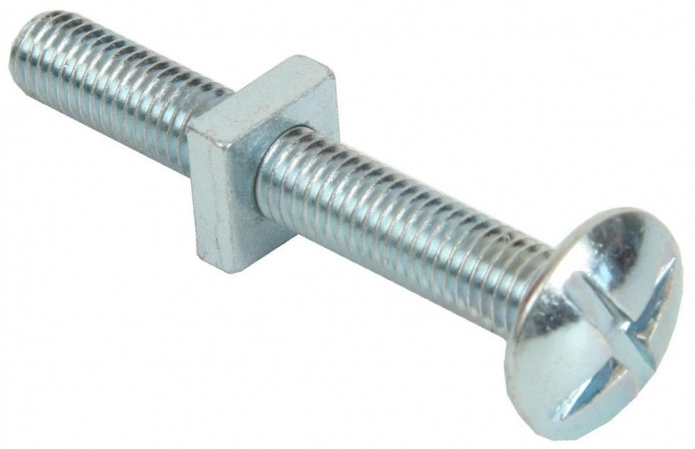 Image of Mushroom Head Roofing Bolt & Nut BZP M6x50mm