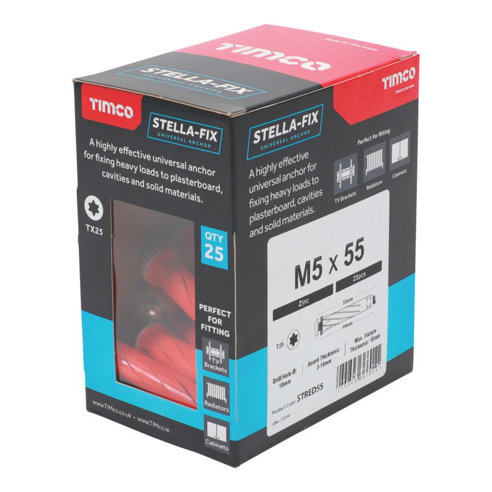 Image of Timco STRED55 Cavity Fixings 5mm x 55mm 25 Pack