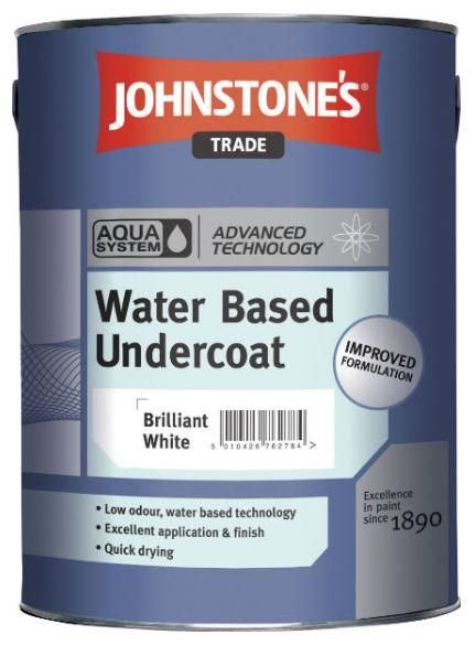 Image of Johnstone's Trade Aqua Water Based Undercoat Brilliant White 5ltr
