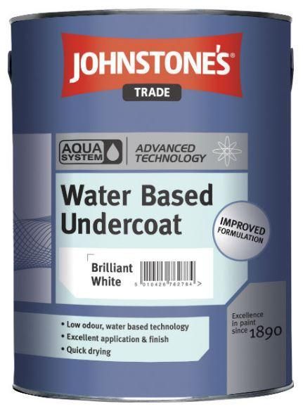 Image of Johnstone's Trade Aqua Water Based Undercoat Brilliant White 1ltr