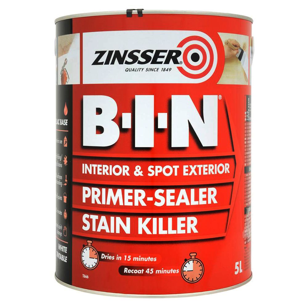 Product image for Zinsser B-I-N Primer Sealer White 5ltr
