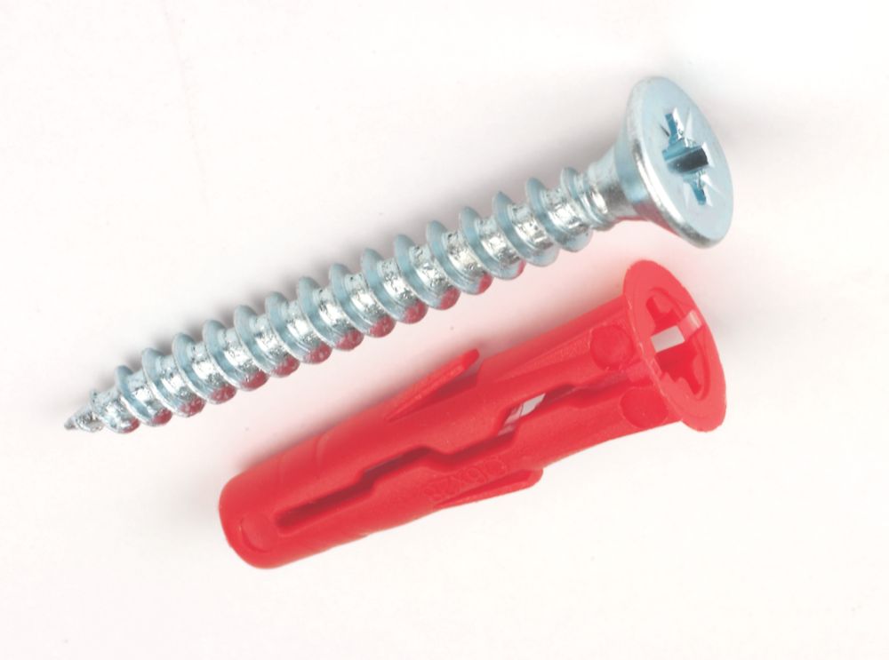 Product image for Rawlplug Uno Plastic Wall Plugs &amp; Screws 6mm x 40mm 500 Pack