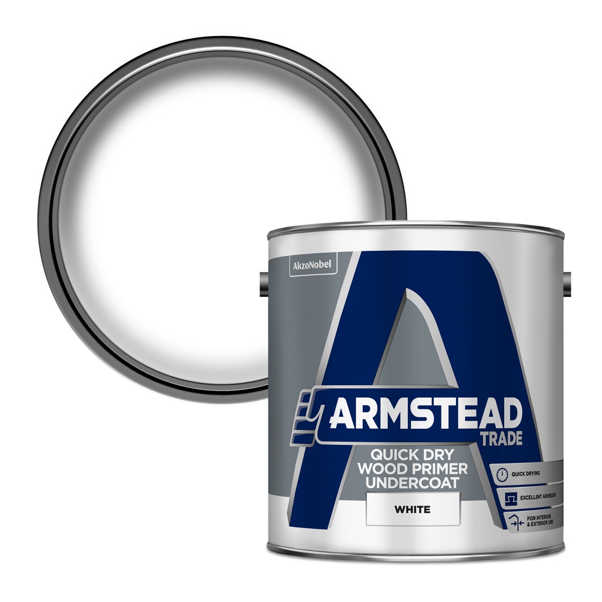 Image of Armstead Trade Quick Dry Wood Primer Undercoat White 2.5ltr