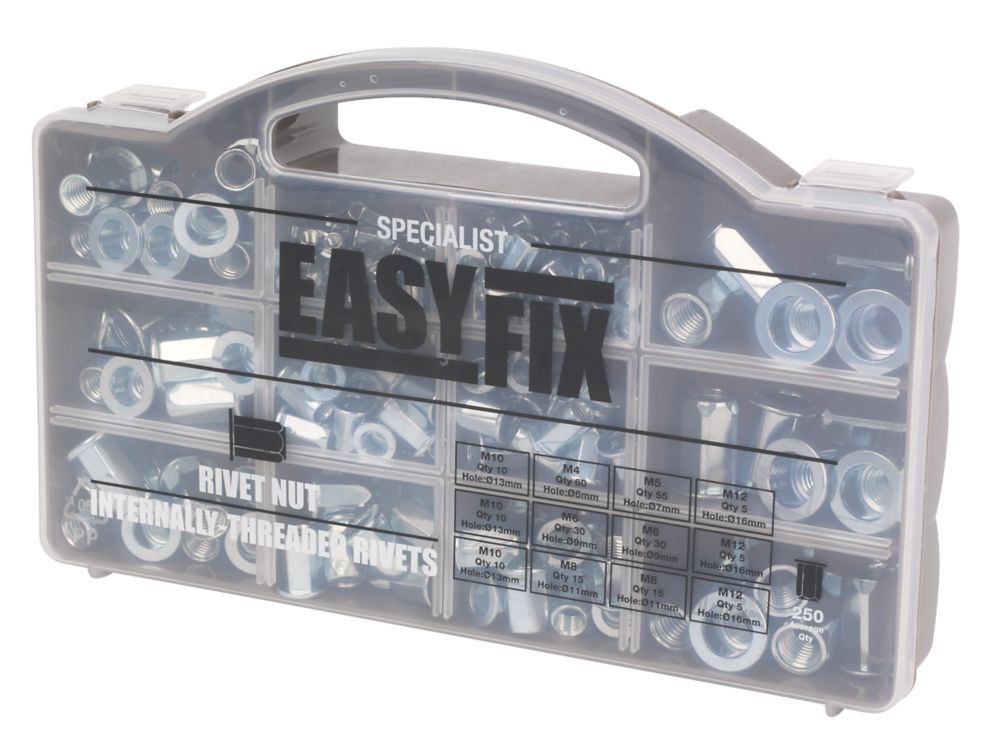 Product image for Easyfix Brass Mixed Rivet Nut Handy Pack 250 Pcs