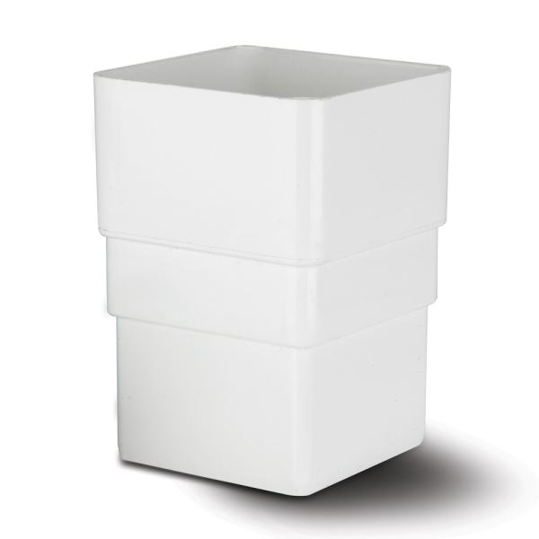 Product image for Square Downpipe Connector White 65mm