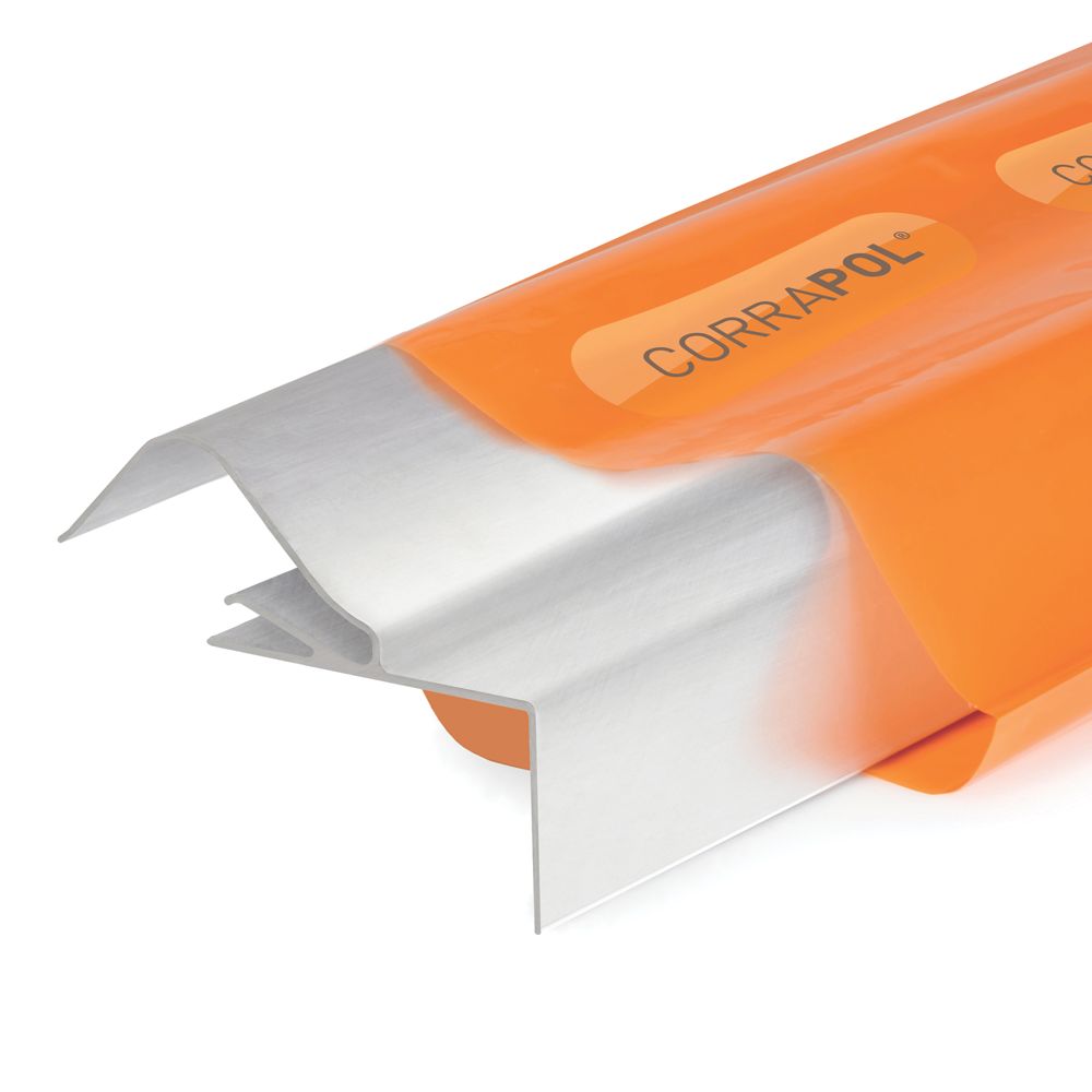 Product image for Corrapol Rock n Lock Aluminium Rigid Side Flashing Mill 125 x 97mm x 6m
