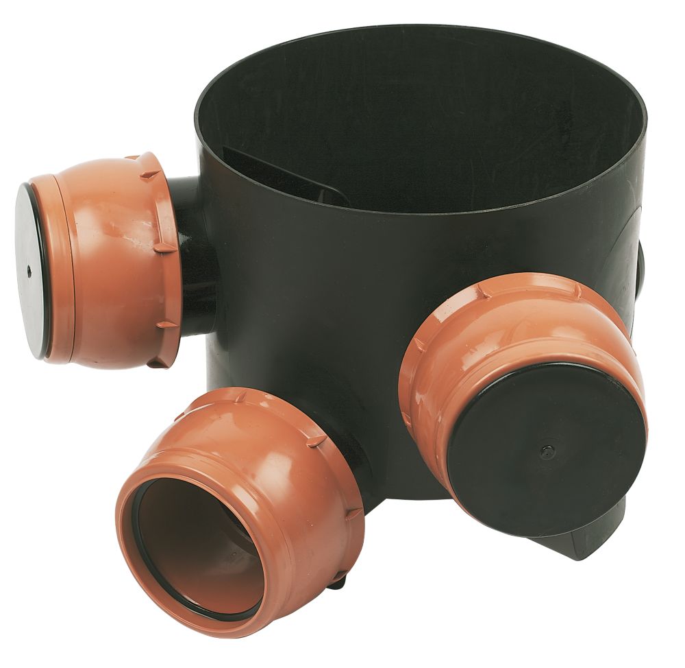 Product image for FloPlast Push-Fit 3-Inlet Adjustable Mini Access Chamber Base 300mm
