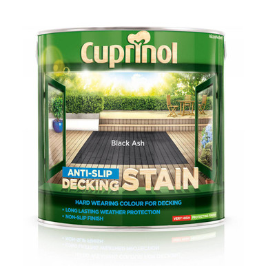 Product image for Cuprinol Anti-Slip Decking Stain Black Ash 2.5Ltr