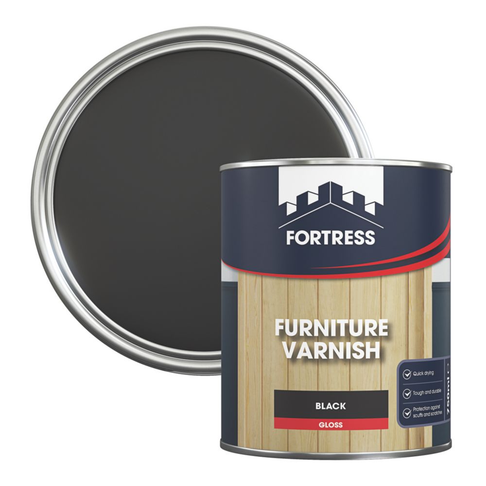 Product image for Fortress Varnish Gloss Black 750ml