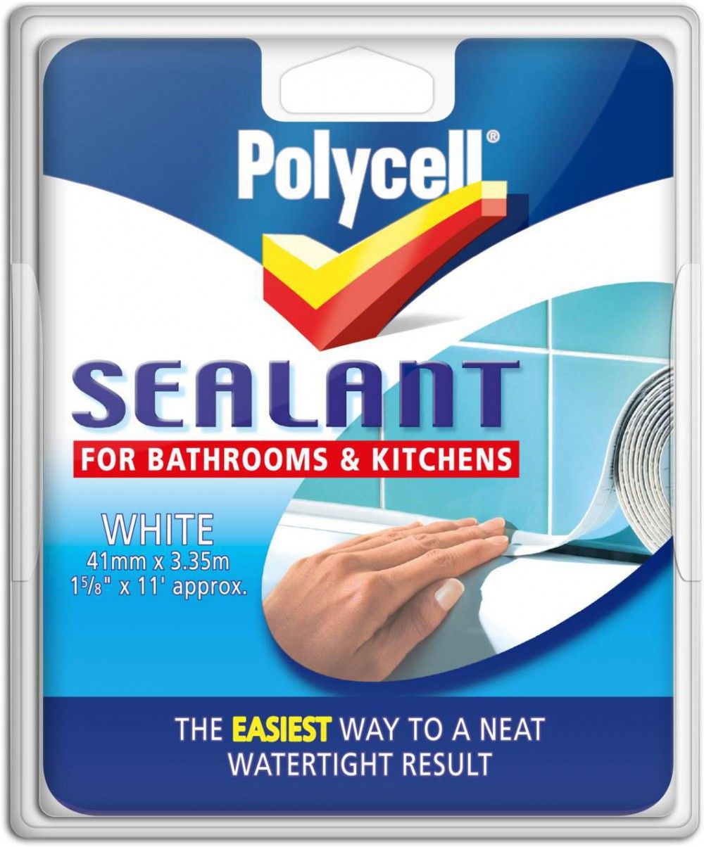 Product image for Polycell Sealant Strip Kitchen & Bathroom White 41mm