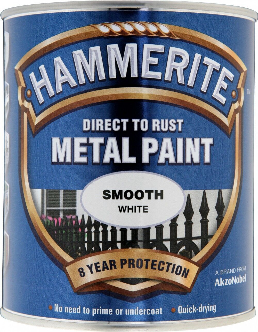 Image of Hammerite Metal Paint Direct To Rust Smooth White 750ml