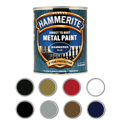 Image of Hammerite Metal Paint Direct To Rust Hammered Blue 750ml