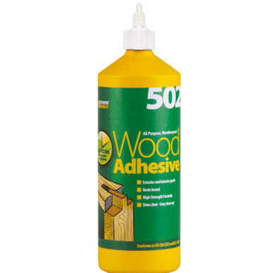 Image of Everbuild 502 All Purpose Weatherproof Wood Adhesive 1ltr