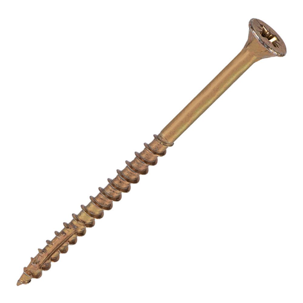 Product image for Reisser Cutter Countersink Pozi Woodscrew Yellow 6x90mm 100pk