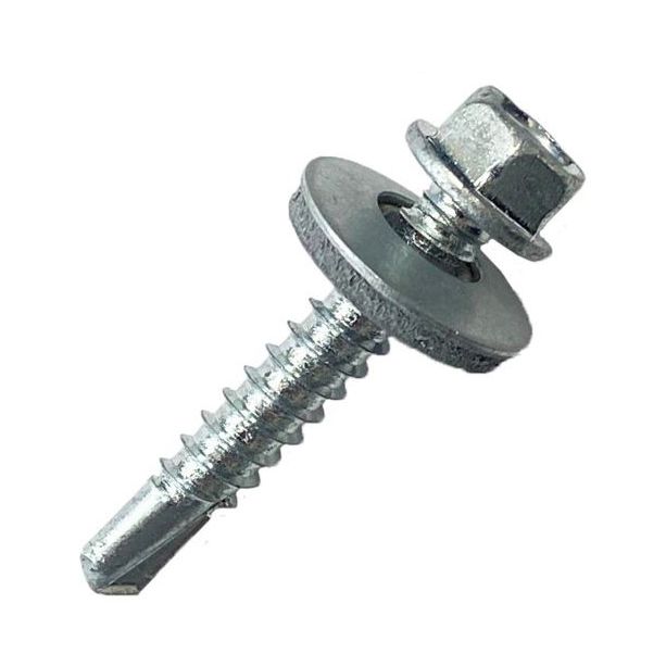 Product image for Self Drilling Tek Screws Hex Head Washered M5.5x100mm 100pk
