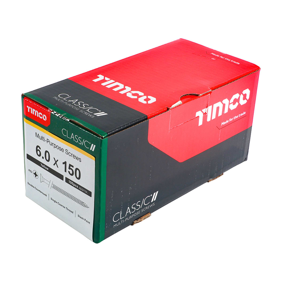 Product image for TIMCO Classic Multi Purpose Screw Yellow 6x150mm 100pk