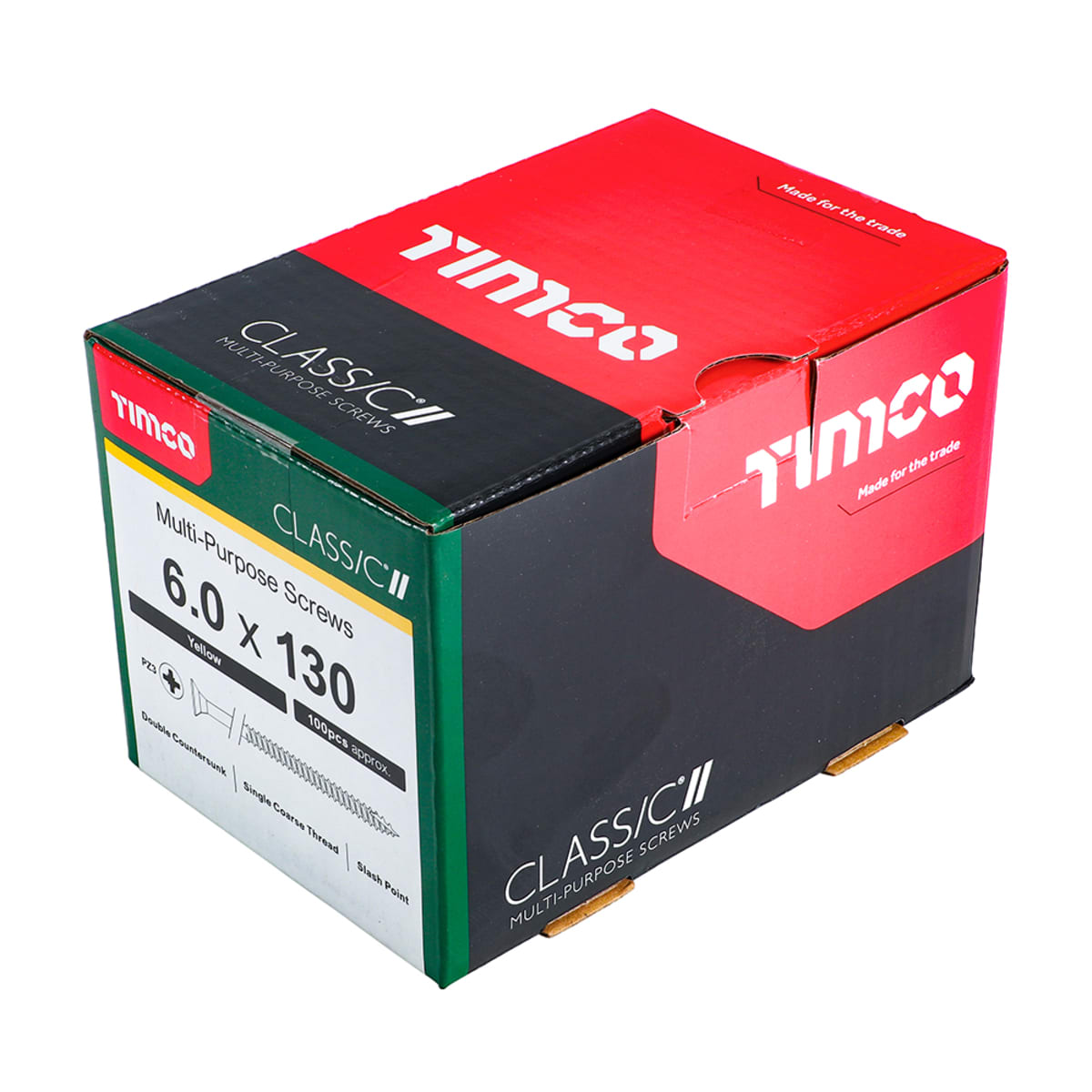 Image of TIMCO Classic Multi Purpose Screw Yellow 6x130mm 100pk