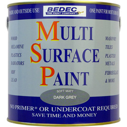 Product image for Bedec Multi Surface Paint Matt Dark Grey 2.5L