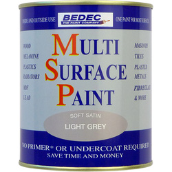 Product image for Bedec Multi Surface Paint Satin Light Grey 750ml