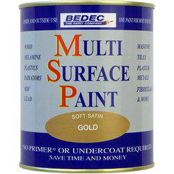 Product image for Bedec Multi Surface Paint Satin Gold 750ml