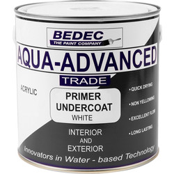 Product image for Bedec Aqua Advanced Primer & Undercoat Paint White 2.5L