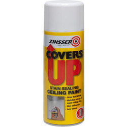Product image for Zinsser Covers Up Vertical Ceiling Spray Paint White 400ml