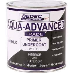 Product image for Bedec Aqua Advanced Primer & Undercoat Paint White 1L
