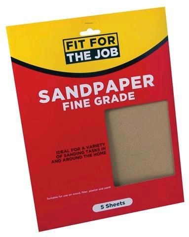 Product image for Fit For The Job Sandpaper Fine Grit 5pk