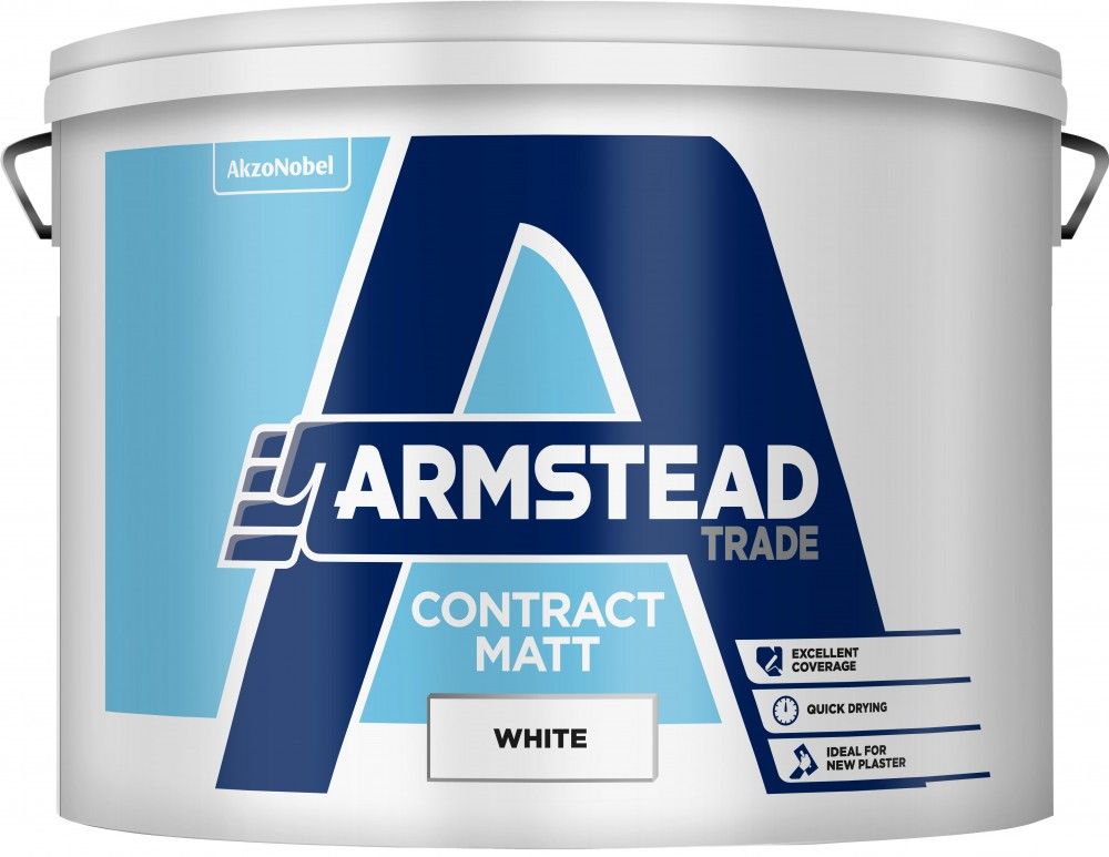 Product image for Armstead Trade Contract Matt Paint White 15ltr