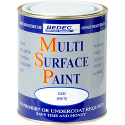 Product image for Bedec Multi Surface Paint Gloss White 750ml