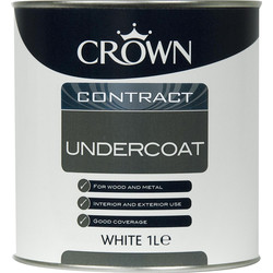 Product image for Crown Contract Undercoat Paint White 1L