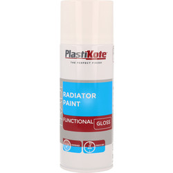 Plastikote Radiator Paint Spray Paint 400ml Gloss White