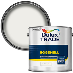 Image of Dulux Trade Eggshell Paint Pure Brilliant White 2.5L