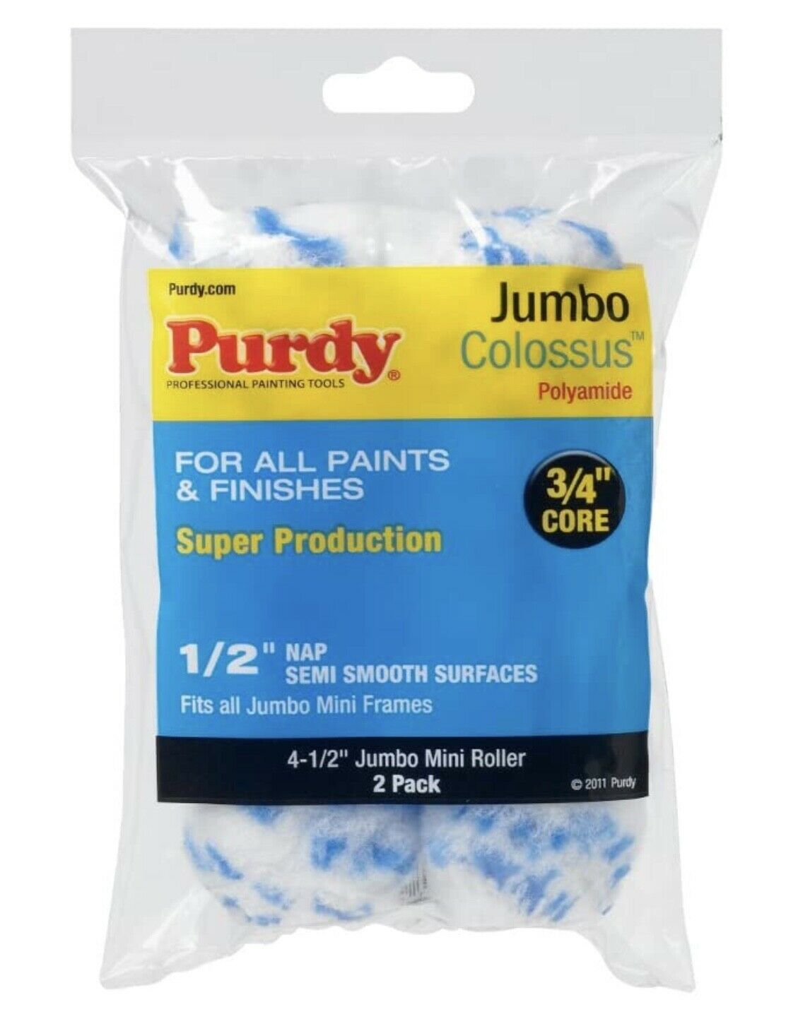 Product image for Purdy Colossusâ„¢ Jumbo Mini Roller Sleeve 115mm (4Â½) 2pk