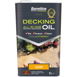 Product image for Barrettine All In One Decking Oil Treatment Clear 5L