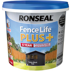 Product image for Ronseal Fence Life Plus 5L Tudor Black Oak