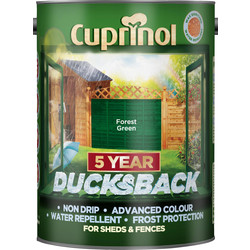 Product image for Cuprinol Ducksback Shed & Fence Treatment 5L Forest Green