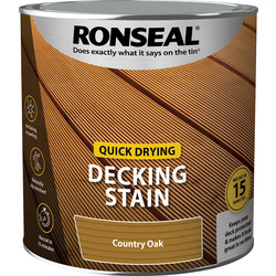Product image for Ronseal Quick Drying Decking Stain 2.5L Country Oak
